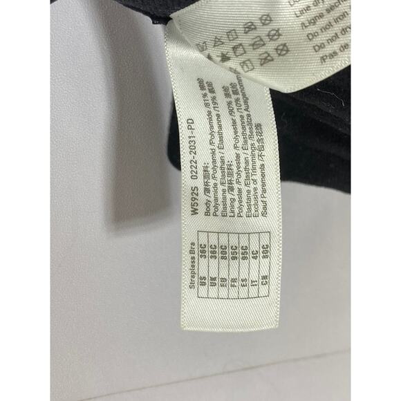 DELMIRA Women's Black Strapless Minimizer Seamless Bandeau Unlined Bra SZ 36C - Picture 10 of 10